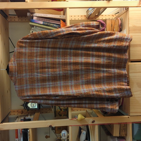 Free People Plaid Blazer in Orange and Brown - Picture 7 of 9